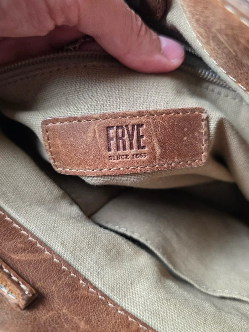 FRYE Melissa Leather Crossbody Bag Cognac Brown Shoulder Hobo Flap Pocket